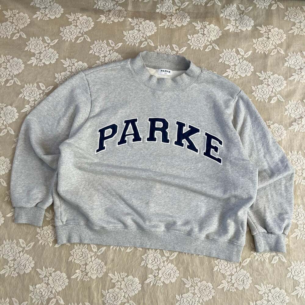Parke Gray Varsity Mockneck Sweatshirt XXL